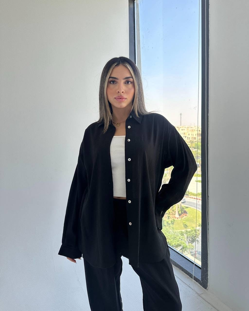 Relaxed Fit Two-Piece Set (Shirt + Pants)