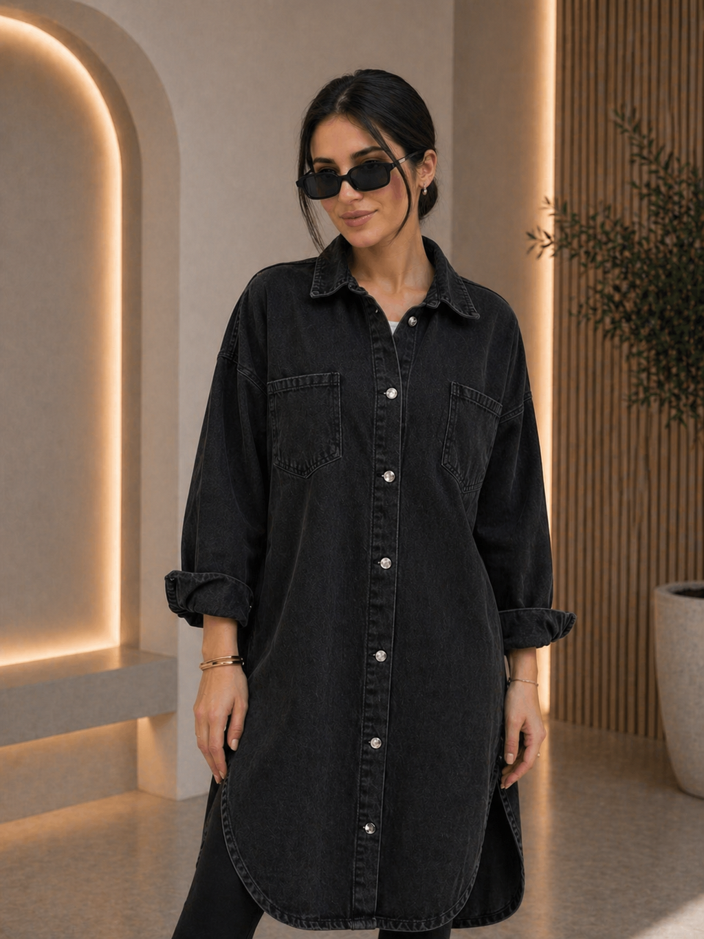 Long Denim Shirt