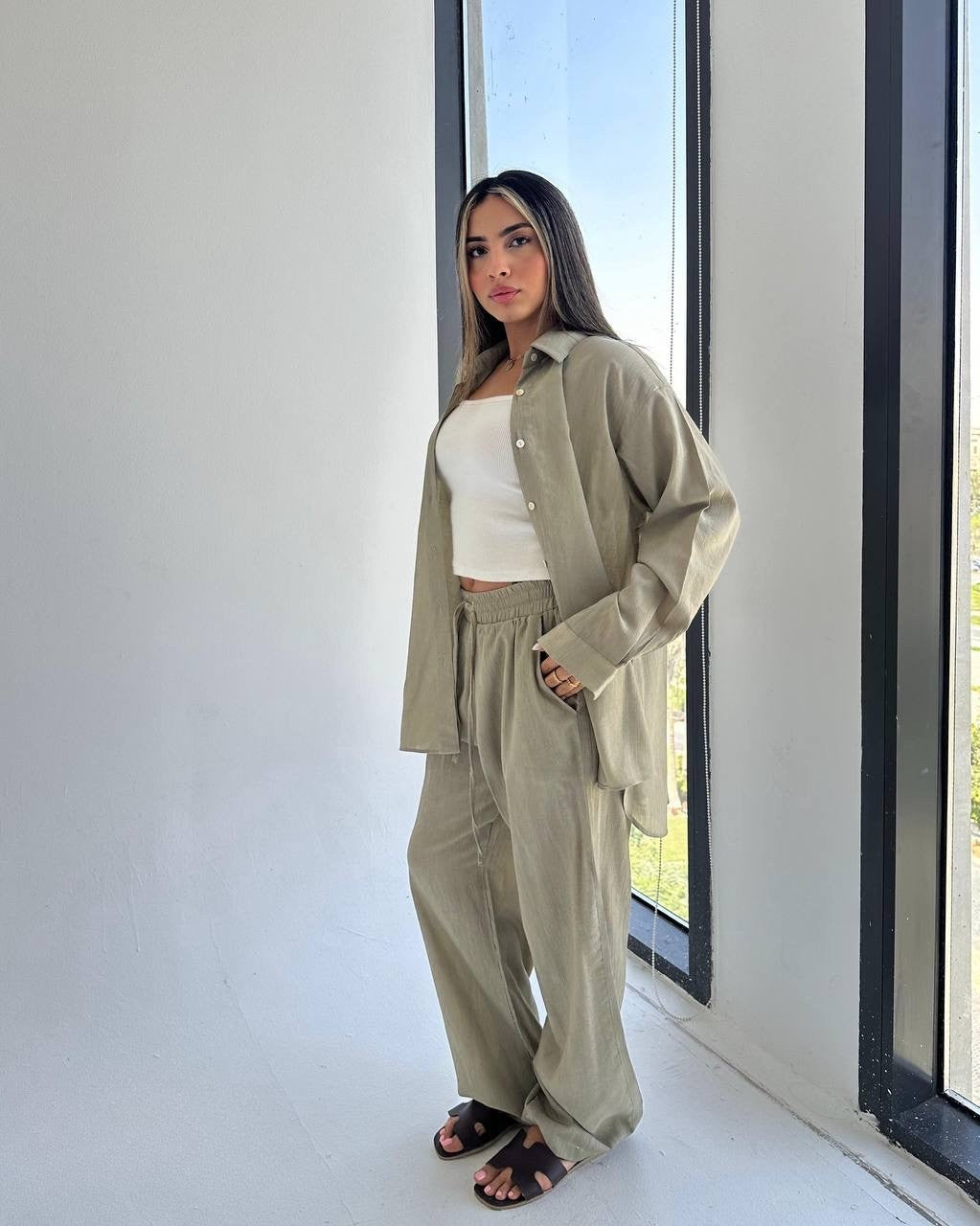 Relaxed Fit Two-Piece Set (Shirt + Pants)