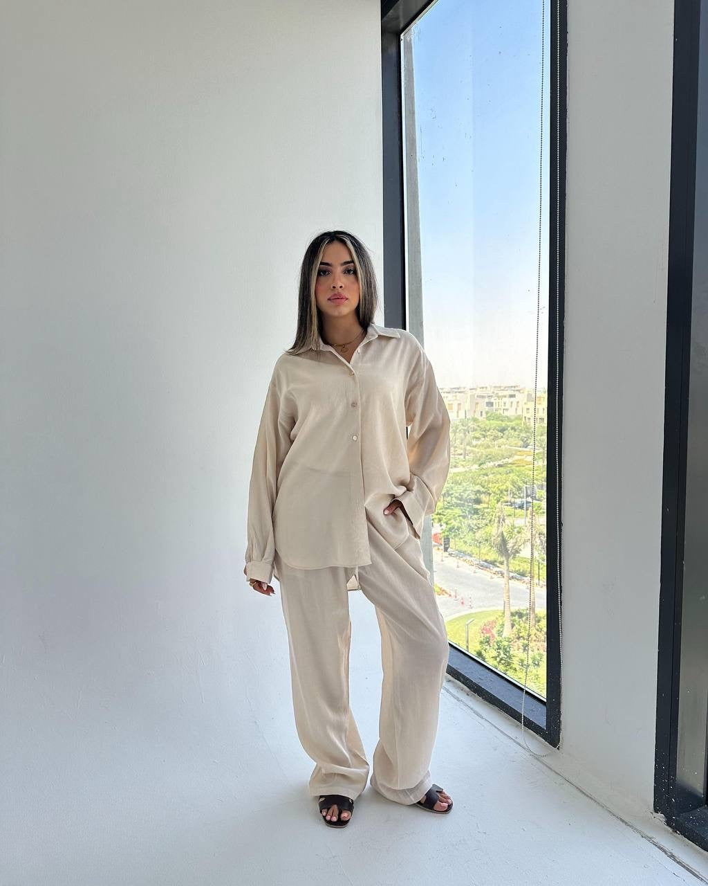 Relaxed Fit Two-Piece Set (Shirt + Pants)