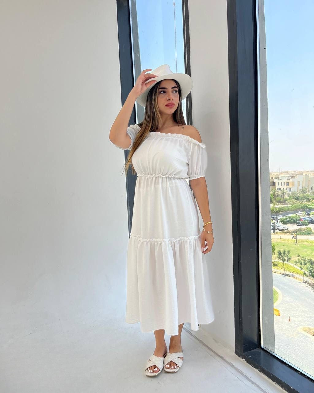 Off-Shoulder Tiered Summer Dress | IVOIRE