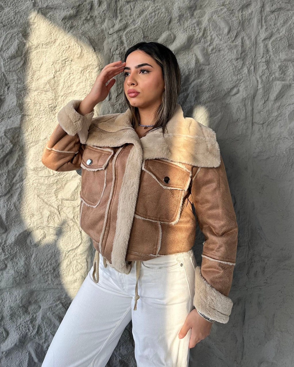 IVOIRE Leather & Fur Jacket