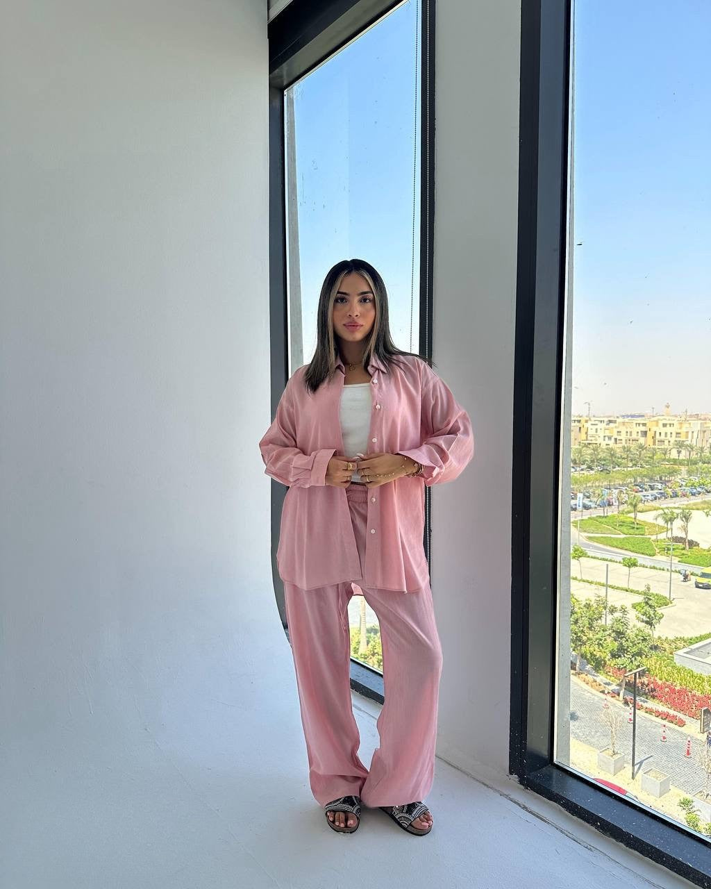 Relaxed Fit Two-Piece Set (Shirt + Pants)