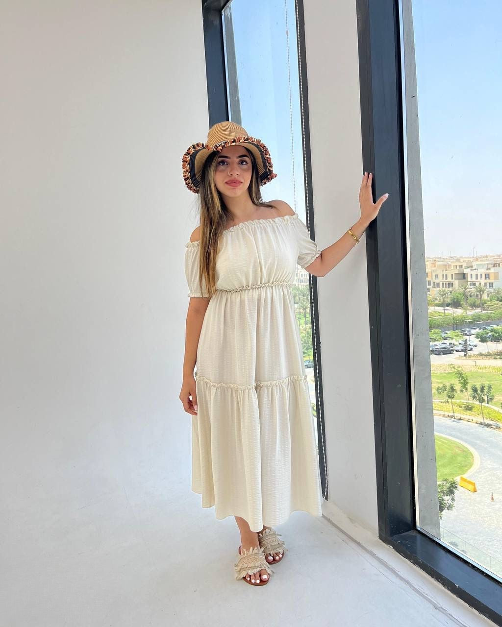 Off-Shoulder Tiered Summer Dress | IVOIRE