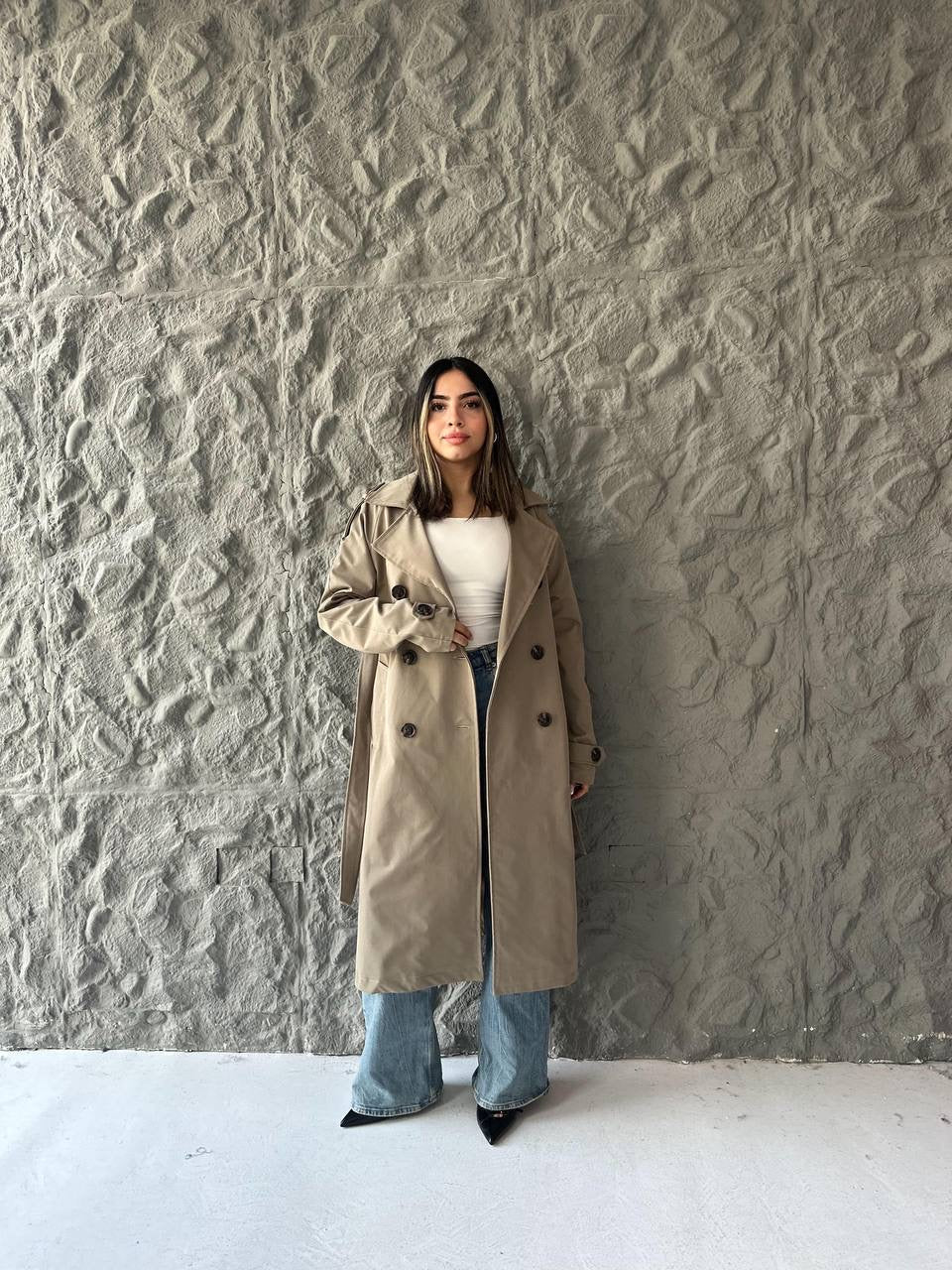 Ivoire Premium Gabardine Trench Coat