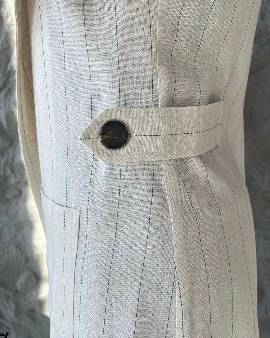 Striped Linen Sleeveless Vest
