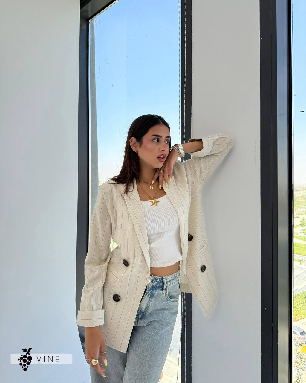 Striped Linen Blazer – Timeless Elegance