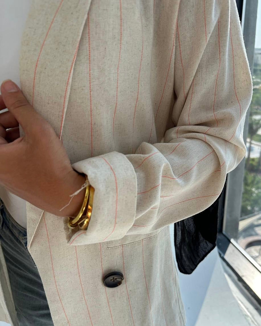 Striped Linen Blazer – Timeless Elegance