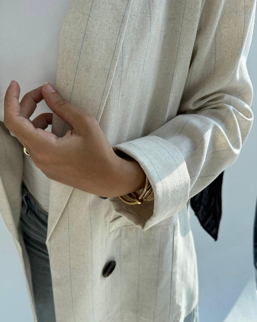 Striped Linen Blazer – Timeless Elegance