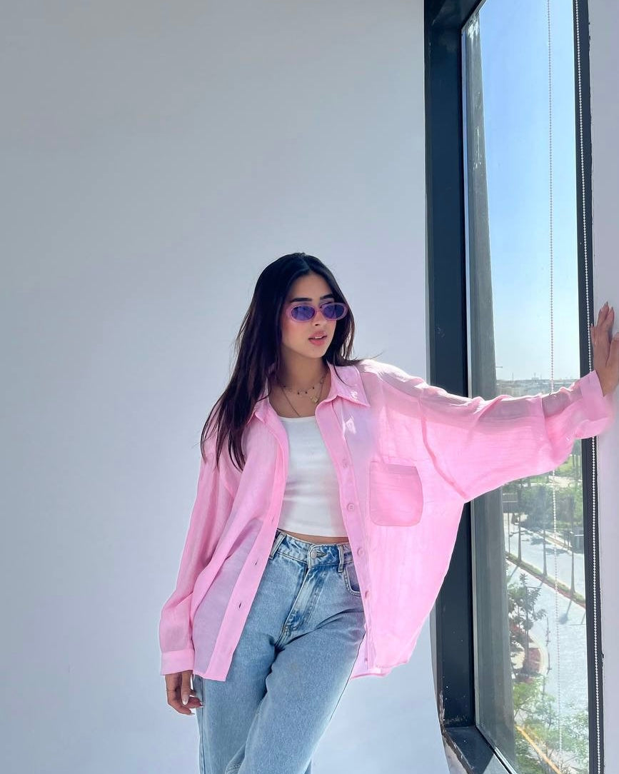 Oversized Pleated Shirt – One Size