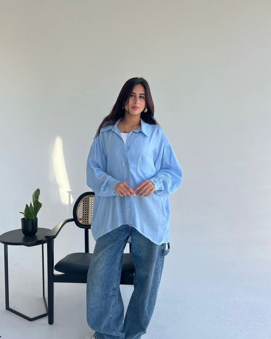 Oversized Pleated Shirt – One Size