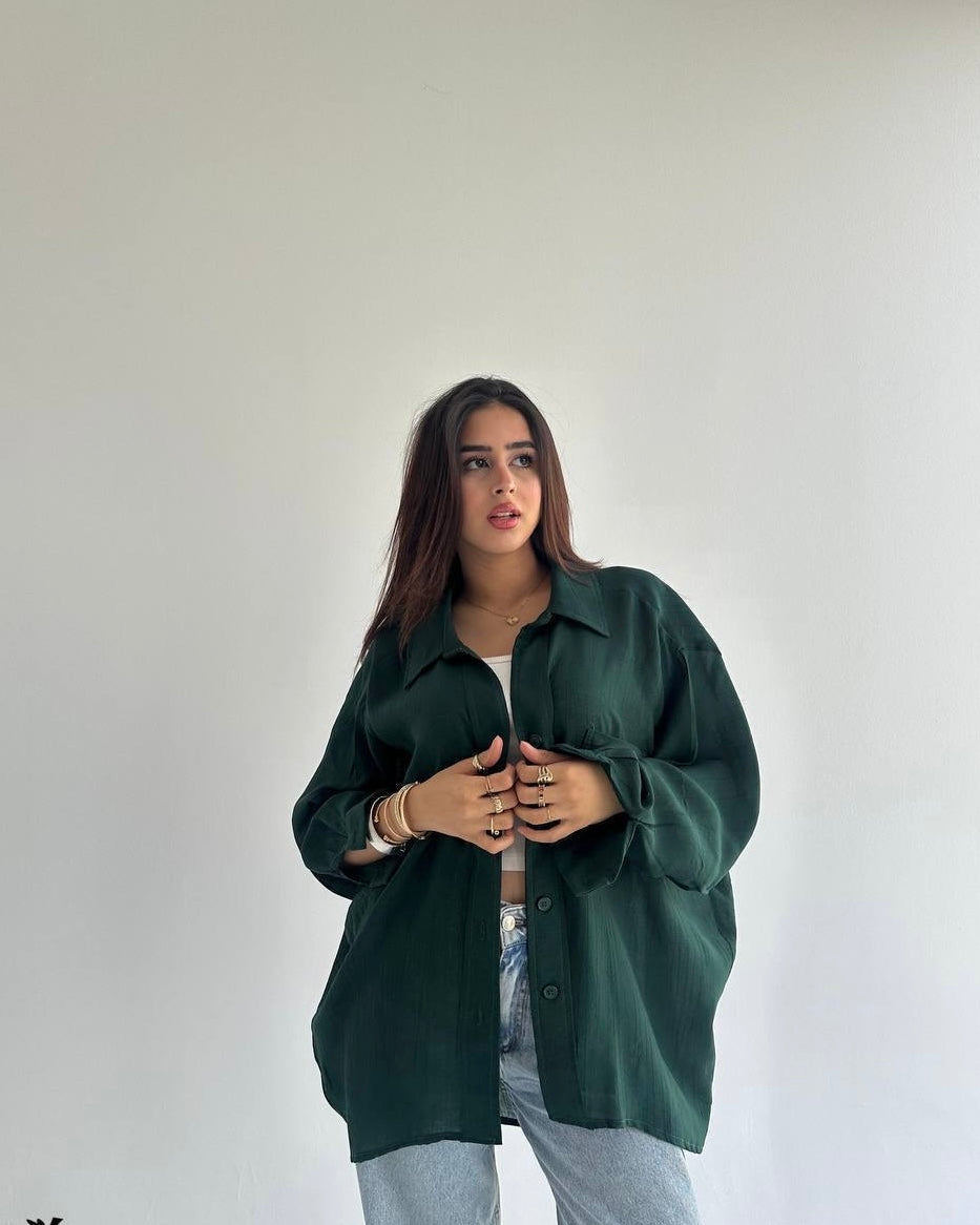Oversized Pleated Shirt – One Size