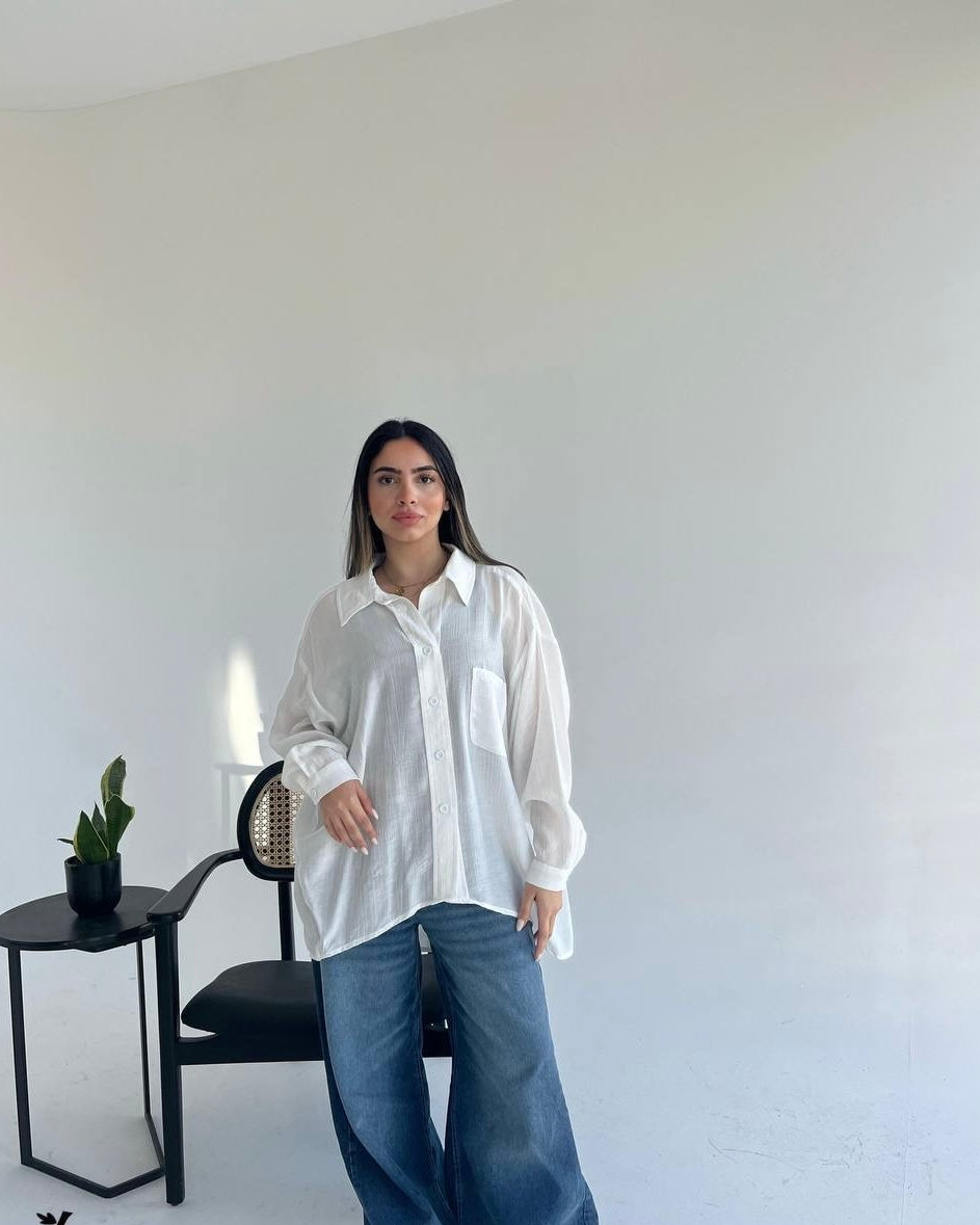 Oversized Pleated Shirt – One Size