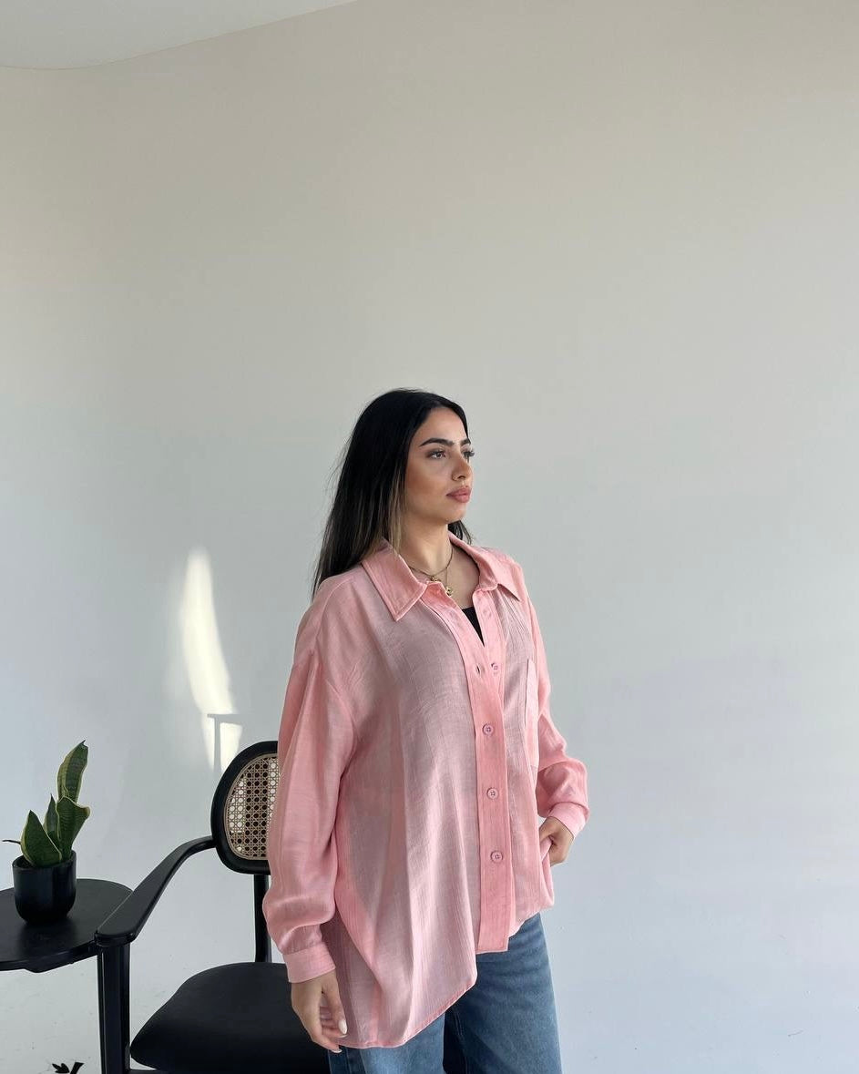 Oversized Pleated Shirt – One Size