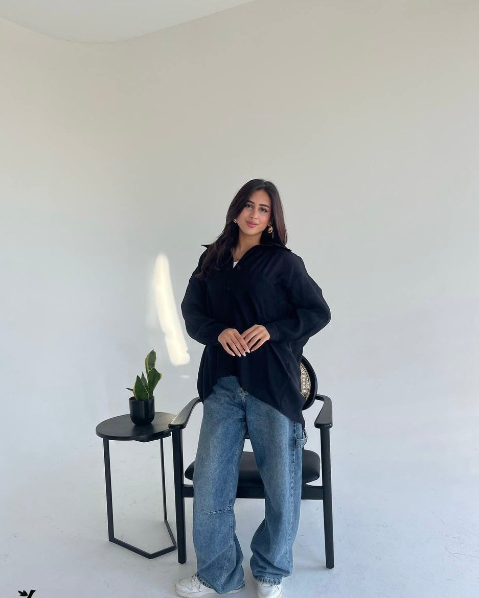 Oversized Pleated Shirt – One Size