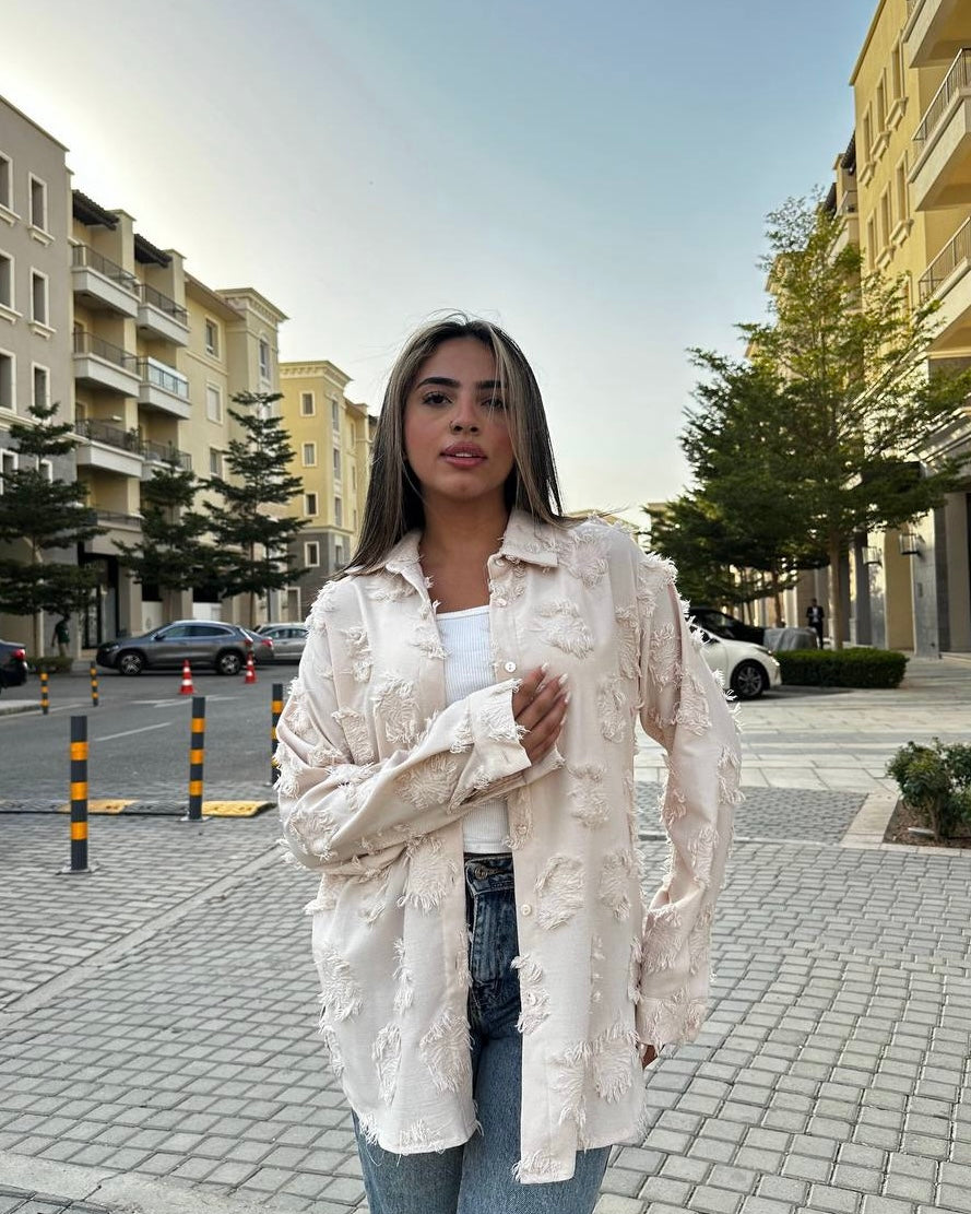 Distressed Oversized Shirt | Trendy Vibes