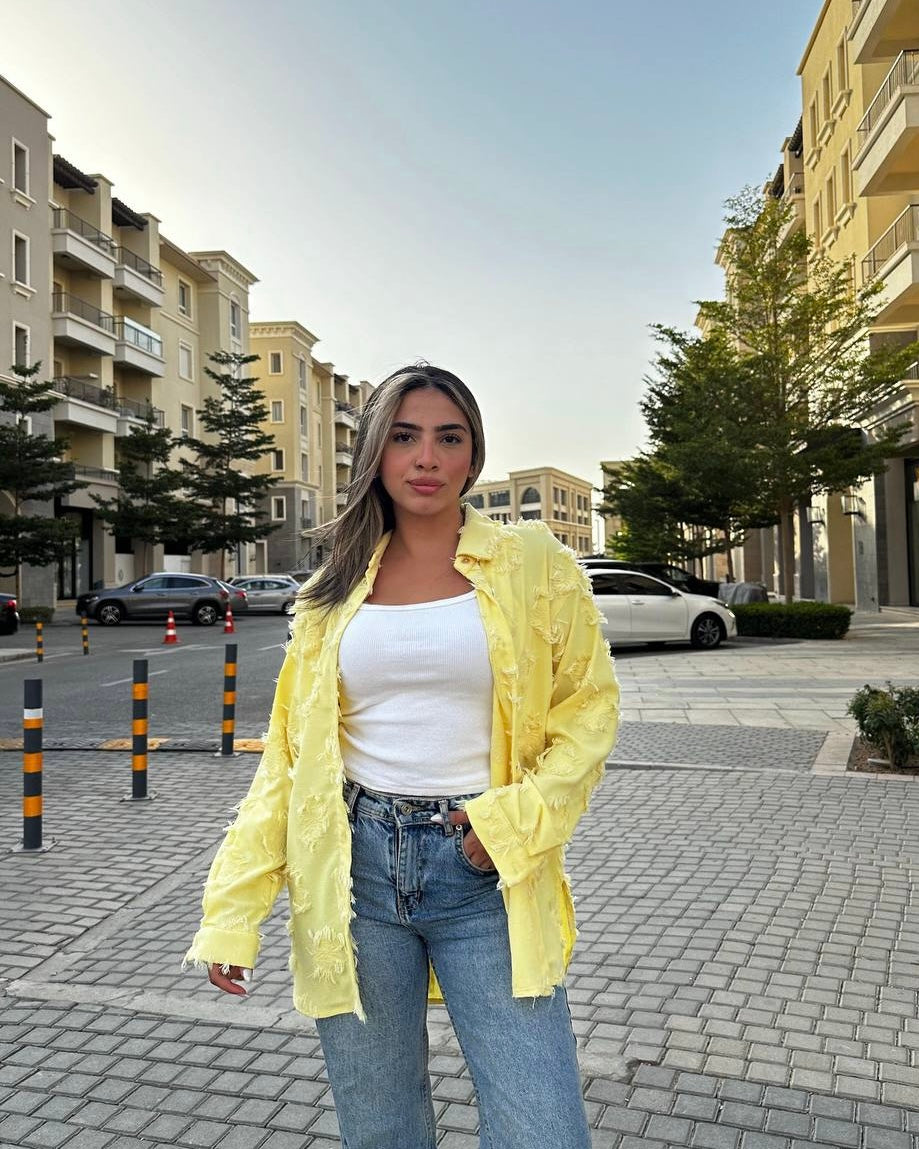 Distressed Oversized Shirt | Trendy Vibes