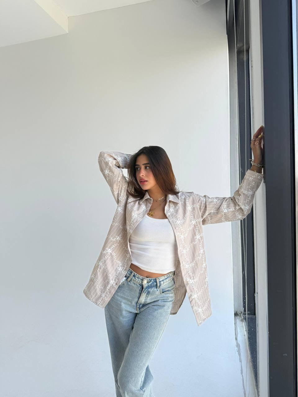 Embroidered Poplin Shirt