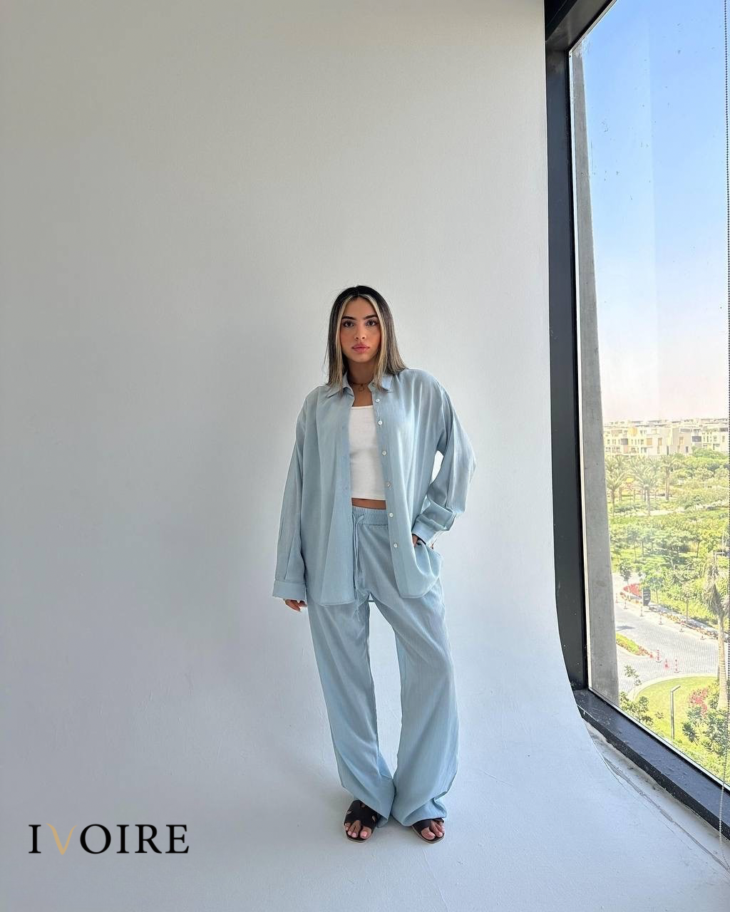 Relaxed Fit Two-Piece Set (Shirt + Pants)