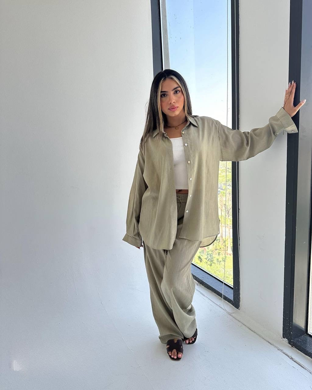 Relaxed Fit Two-Piece Set (Shirt + Pants)