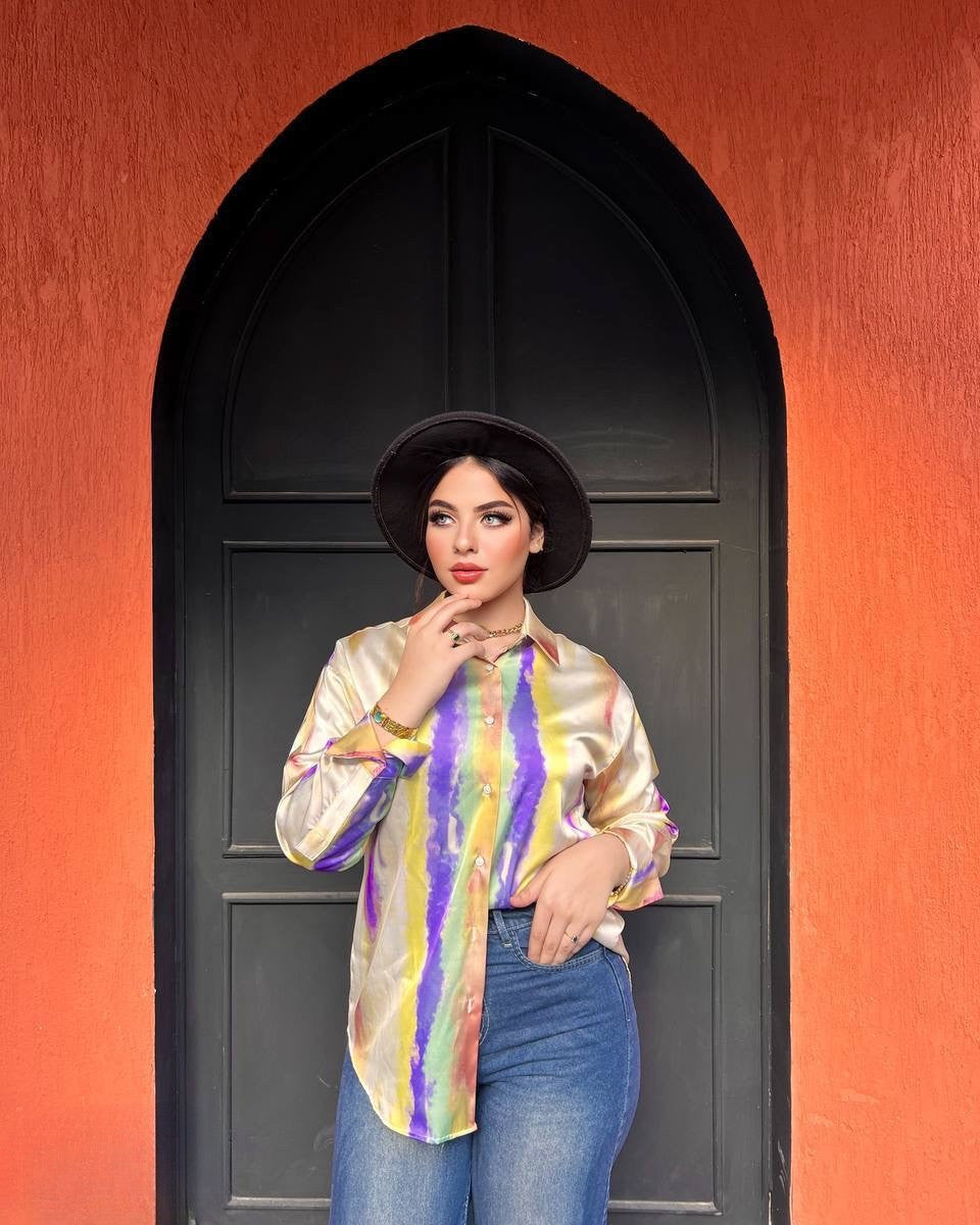 Satin Tie-Dye Shirt | Color Splash Vibes