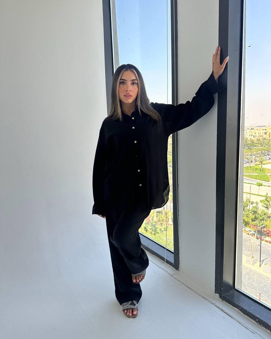 Relaxed Fit Two-Piece Set (Shirt + Pants)