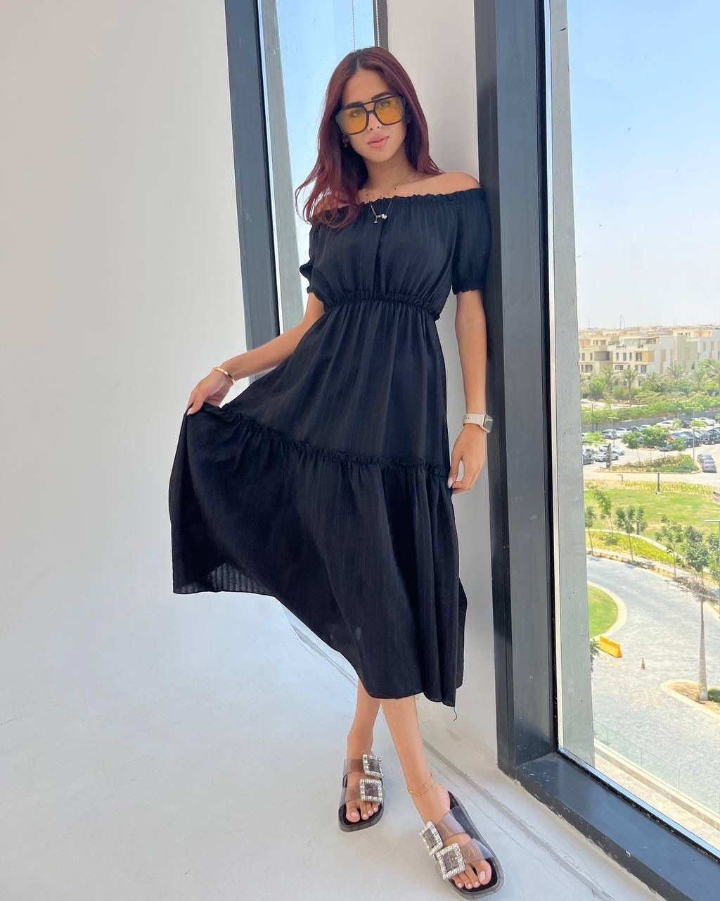 Off-Shoulder Tiered Summer Dress | IVOIRE