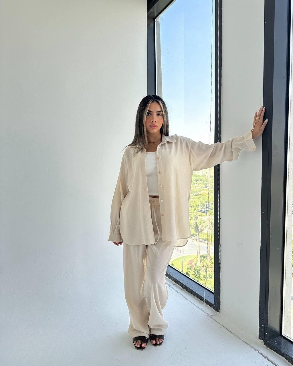 Relaxed Fit Two-Piece Set (Shirt + Pants)